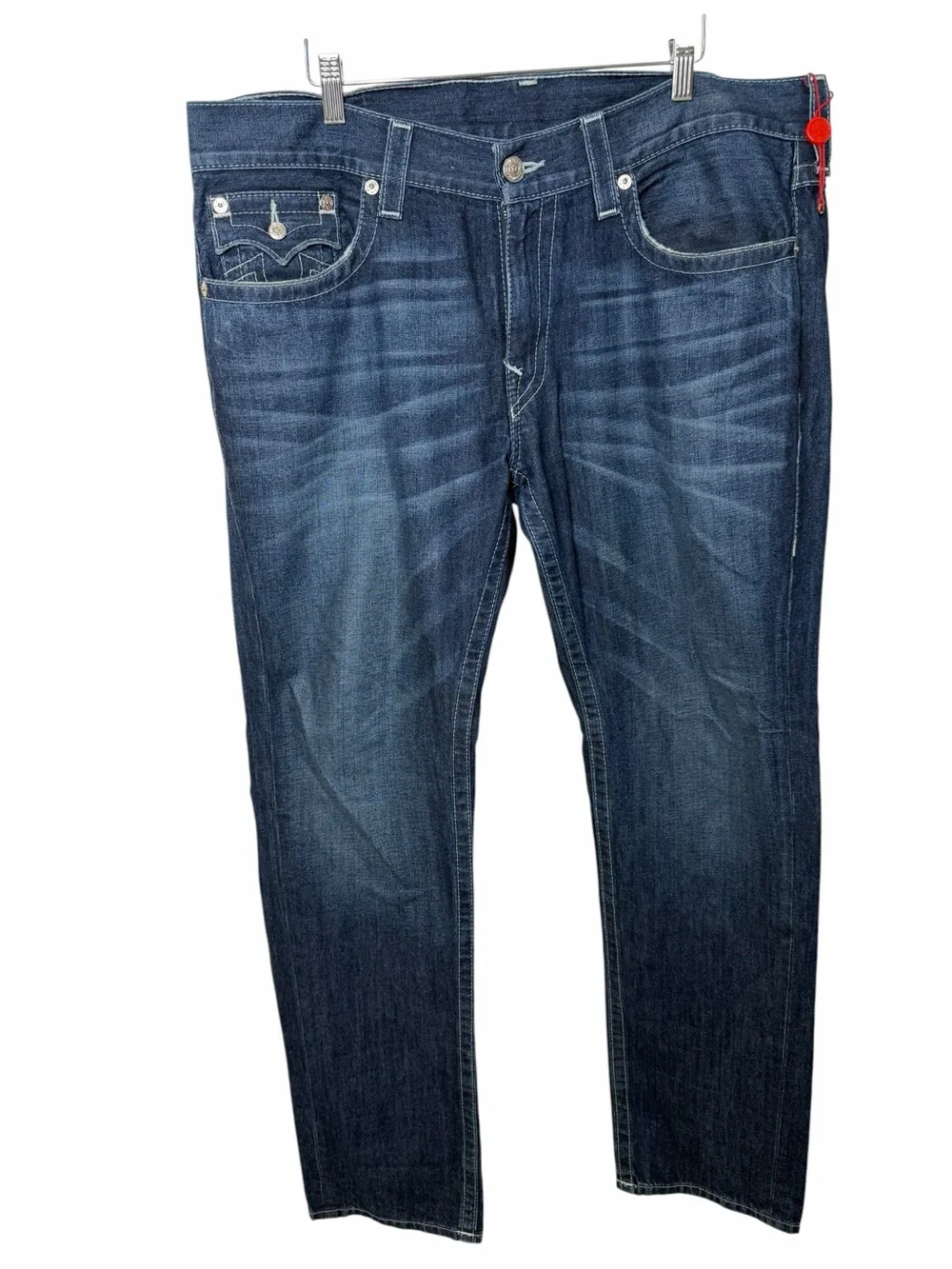 NWT True Religion Rocco Skinny Flap Natural SN Dark Wash Jeans Y2K Street 38